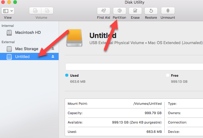 dividing an external hard drive for mac