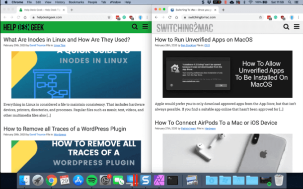 how to make a split screen in mac