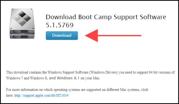 mac boot camp support software
