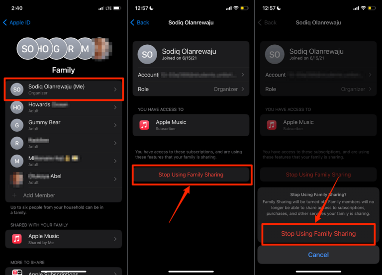 How to Stop Using Apple Family Sharing or Remove Family Members