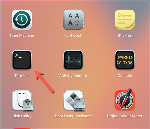 Launching the terminal on a Mac